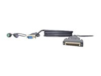 Belkin OmniView Dual Port Cable, PS/2 - Tangentbords-/video-/muskabel - PS/2, HD-15 (VGA) (hane) till DB-25 (hane) - 3 m - formpressad - för Belkin Titan LCD Rack Console with PRO3, Widescreen Rack-Mount Console with PRO3 F1D9400-10