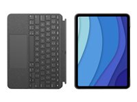 Logitech Combo Touch - Tangentbord och foliefodral - med pekdyna - bakgrundsbelyst - Apple Smart connector - QWERTY - spansk - oxford-grå - för Apple 11-inch iPad Pro (1:a generation, 2a generation, 3:e generationen) 920-010145