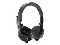 Logitech Zone Wireless - Headset - på örat - Bluetooth - trådlös - aktiv brusradering - ljudisolerande - grafit - Certifierad för Microsoft-teams 981-000859