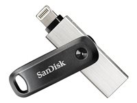 SanDisk iXpand Go - USB flash-enhet - 64 GB - USB 3.0 / Lightning - för Apple iPad/iPhone (Lightning) SDIX60N-064G-GN6NN