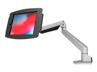 Compulocks iPad Mini 8.3" Space Enclosure Articulating Arm Mount - Monteringssats (vridbar arm, hölje) - för surfplatta - låsbar - höggradig aluminium - svart, silver - skärmstorlek: 8.3" - disk-monteringsbar, kan monteras ovanpå konsol - för Apple iPad mini (6:e generation) 660REACH830IPMSB