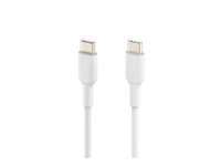 Belkin BoostCharge - USB-kabel - 24 pin USB-C (hane) till 24 pin USB-C (hane) - 1 m - vit CAB003BT1MWH