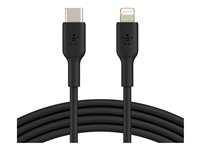 Belkin BOOST CHARGE - Lightning-kabel - 24 pin USB-C hane till Lightning hane - 1 m - svart - USB-strömförsörjning (18W) CAA003BT1MBK