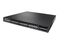 Cisco Catalyst 3650-48FWD-S - Switch - L3 - Administrerad - 48 x 10/100/1000 (PoE+) + 2 x 10 Gigabit SFP+ - skrivbordsmodell, rackmonterbar - PoE+ (775 W) WS-C3650-48FWD-S