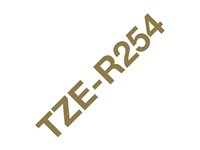 Brother TZe-R254 - Blank - guld på vitt - Rulle (2,4 cm x 4 m) 1 kassett(er) bandtejp - för PT2430PC, PT2730, PT2730VP, PT9600, PTD600, PTD600VP, PTD800W, PTH500LI, PTP700, PTP710BT, PTP750W TZER254