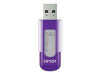 Lexar JumpDrive S50 - USB flash-enhet - 64 GB - USB 2.0 - lila LJDS50-64GABEU