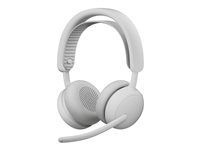 Logitech Zone Wireless 2 ES - Headset - på örat - Bluetooth - trådlös, kabelansluten - aktiv brusradering - USB-C - offwhite - TeamSpeak-certifierad 981-001520