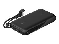 Belkin BoostCharge - Strömförsörjningsbank - med display - 20000 mAh - 20 Watt - PD - 3 utdatakontakter (2 x USB-C, USB) - på kabel: USB-C - svart BPB028HQBK