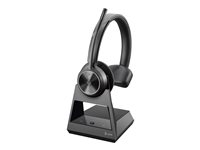 Poly Savi 7310 - Savi 7300 series - headset - på örat - DECT - trådlös - USB-A via DECT-adapter - svart - UC-certifierad, Certifierad för Microsoft-teams 8L575AA