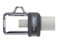 SanDisk Ultra Dual - USB flash-enhet - 128 GB - USB 3.0 / micro USB SDDD3-128G-G46