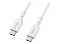 OtterBox - USB-kabel - 24 pin USB-C (hane) till 24 pin USB-C (hane) - USB 2.0 - 3 A - 1 m - snabbladdning - vit 78-81359