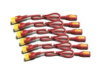 APC - Strömkabel - power IEC 60320 C13 låst till IEC 60320 C14 låst - 60 cm - röd (paket om 6) - för P/N: SCL500RMI1UC, SCL500RMI1UNC, SMT3000I-AR, SMT3000R2I-AR, SMTL750RMI2UC, SRT1500RMXLI AP8702S-WWX340