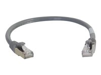 C2G Cat6a Booted Shielded (STP) Network Patch Cable - Patch-kabel - RJ-45 (hane) till RJ-45 (hane) - 1 m - STP - CAT 6a - formpressad, hakfri, tvinnad - grå 89901