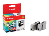 Canon BCI-24BK - 2-pack - svart - original - bläcktank - för i45X; MultiPASS MP390; PIXMA iP1000, iP1500, iP2000, MP110, MP130; S200; SmartBase MP360 6881A009