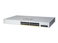 Cisco Business 220 Series CBS220-24P-4G - Switch - smart - 24 x 10/100/1000 (PoE+) + 4 x gigabit SFP (upplänk) - rackmonterbar - PoE+ (195 W) CBS220-24P-4G-EU