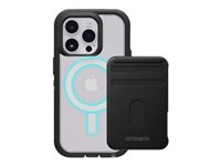 OtterBox Defender Series XT - Baksidesskydd för mobiltelefon - robust - med MagSafe - MagSafe-kompatibilitet - polykarbonat, syntetiskt gummi, 50 % återvunnen plast - svart kristall - för Apple iPhone 14 Pro 77-90144