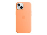 Apple - Baksidesskydd för mobiltelefon - MagSafe-kompatibilitet - silikon - apelsinsorbet - för iPhone 15 MT0W3ZM/A