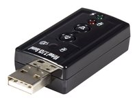 StarTech.com Virtual 7.1 USB Stereo Audio Adapter External Sound Card - Sound card - stereo - USB 2.0 - ICUSBAUDIO7 - Ljudkort - stereo - USB 2.0 - för P/N: MU15MMS, MU6MMS ICUSBAUDIO7