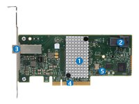 Intel RAID Controller RS3FC044 - Kontrollerkort (RAID) - 8 Kanal - SATA 6Gb/s / SAS 12Gb/s - låg profil - RAID RAID 0, 1, 10, JBOD, 1E - PCIe 3.0 x8 RS3FC044