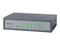 Belkin Gigabit Switch - Switch - ohanterad - 5 x 10/100/1000 - skrivbordsmodell, väggmonterbar F5D5141AZ5