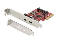 StarTech.com 2-ports PCIe USB 3.1-kort - 2x USB-C - USB 3.1 Gen 2 - Upp till 10 Gbit/s - USB-adapter - PCIe 3.0 x4 låg profil - USB-C 3.1 Gen 2 x 2 - för P/N: S252BU313R PEXUSB312C3