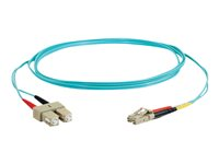 C2G LC-SC 10Gb 50/125 OM3 Duplex Multimode PVC Fiber Optic Cable (LSZH) - Nätverkskabel - SC-läge (multi-mode) (hane) till LC multiläge (hane) - 7 m - fiberoptisk - duplex - 50/125 mikron - OM3 - halogenfri - havsblå 85535