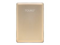 HGST Touro S HTOSEC5001BGB - Hårddisk - 500 GB - extern (portabel) - USB 3.0 - 7200 rpm - guld - med 3 GB avgiftsfri molnlagring 0S03758