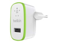 Belkin Wall Charger - Strömadapter - 10 Watt - 2.1 A (USB) - vit, grön F8J052CWWHT