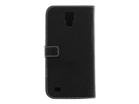 Insmat Exclusive - Skydd för mobiltelefon - läder - svart - för Samsung Galaxy S4 Active 650-2051