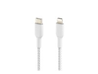 Belkin BoostCharge - Lightning-kabel - USB-C hane till Lightning hane - 1 m - vit - USB-strömförsörjning (18W) CAA004BT1MWH