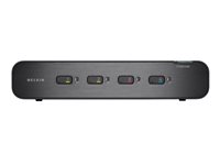 Belkin Advanced Secure DVI-I KVM Switch - Omkopplare för tangentbord/video/mus/ljud - 4 x KVM/ljud - 1 lokal användare - skrivbordsmodell F1DN104FEA