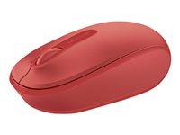 Microsoft Wireless Mobile Mouse 1850 - Mus - höger- och vänsterhänta - optisk - 3 knappar - trådlös - 2.4 GHz - trådlös USB-mottagare - klarröd U7Z-00033