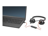 Poly Blackwire 8225-M - Blackwire 8200 series - headset - på örat - kabelansluten - USB-A - svart - Certifierad för Microsoft-teams 772K3AA