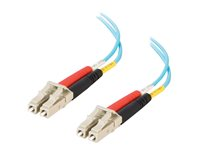 C2G LC-LC 10Gb 50/125 OM3 Duplex Multimode PVC Fiber Optic Cable (LSZH) - Nätverkskabel - LC multiläge (hane) till LC multiläge (hane) - 1 m - fiberoptisk - duplex - 50/125 mikron - OM3 - halogenfri - havsblå 85549