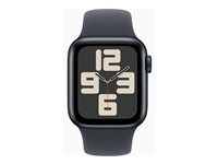 Apple Watch SE (GPS + Cellular) - 2a generation - 40 mm - midnattsaluminium - smart klocka med sportband - fluoroelastomer - midnatt - bandstorlek: S/M - 32 GB - LTE, Wi-Fi 4, Bluetooth - 4G - 27.8 g MXGC3QN/A