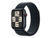 Apple Watch SE (GPS + Cellular) - 2a generation - 44 mm - midnatt - smart klocka med sportögla - textil - midnatt - handledsstorlek: 145-220 mm - 32 GB - Wi-Fi, Bluetooth, LTE - 4G - 33 g MRHC3KS/A