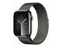 Apple Watch Series 9 (GPS + Cellular) - 45 mm - grafit rostfritt stål - smart klocka med milanesisk loop - 64 GB - Wi-Fi, Bluetooth, UWB, LTE - 4G - 51.5 g MRMX3KS/A