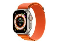 Apple Watch Ultra - 49 mm - titan - smart klocka med Alpine Loop - textil - orange - bandstorlek: M - 32 GB - Wi-Fi, LTE, UWB, Bluetooth - 4G - 61.3 g MQFL3KS/A