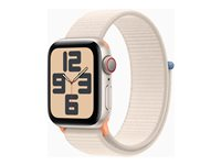 Apple Watch SE (GPS + Cellular) - 2a generation - 40 mm - star white - smart klocka med sportögla - textil - star white - 32 GB - Wi-Fi, Bluetooth, LTE - 4G - 27.8 g MRG43KS/A