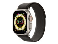 Apple Watch Ultra - 49 mm - titan - smart klocka med Trail Loop - mjukt nylon i dubbla lager - svart/grå - bandstorlek: S/M - 32 GB - Wi-Fi, LTE, UWB, Bluetooth - 4G - 61.3 g MQFW3KS/A