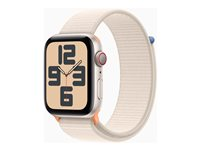 Apple Watch SE (GPS + Cellular) - 2a generation - 44 mm - star white - smart klocka med sportögla - textil - star white - 32 GB - Wi-Fi, Bluetooth, LTE - 4G - 33 g MRH23KS/A