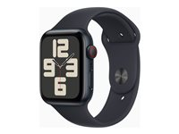 Apple Watch SE (GPS + Cellular) - 2a generation - 44 mm - midnatt - smart klocka med sportband - textil - midnatt - bandstorlek: M/L - 32 GB - Wi-Fi, Bluetooth, LTE - 4G - 33 g MRH83KS/A