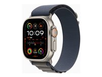 Apple Watch Ultra 2 - 49 mm - titan - smart klocka med Alpine Loop - textil - blå - bandstorlek: L - 64 GB - LTE, Wi-Fi, Bluetooth, UWB - 4G - 61.4 g MREQ3KS/A