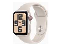 Apple Watch SE (GPS + Cellular) - 2a generation - 40 mm - star white - smart klocka med sportband - fluoroelastomer - star white - bandstorlek: S/M - 32 GB - Wi-Fi, Bluetooth, LTE - 4G - 27.8 g MRFX3KS/A
