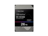 WD Ultrastar DC HC590 - Hårddisk - datacenter - krypterat - 26 TB - inbyggd - 3.5" - SAS 12Gb/s - 7200 rpm - buffert: 512 MB - Self-Encrypting Drive (SED) 0F59375