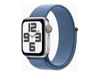 Apple Watch SE (GPS + Cellular) - 2a generation - 40 mm - silver - smart klocka med sportögla - textil - winter blue - 32 GB - Wi-Fi, Bluetooth, LTE - 4G - 27.8 g MRGQ3KS/A