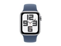 Apple Watch SE (GPS + Cellular) - 2a generation - 40 mm - silveraluminium - smart klocka med sportband - fluoroelastomer - denim - bandstorlek: M/L - 32 GB - LTE, Wi-Fi 4, Bluetooth - 4G - 27.8 g MXGG3QN/A