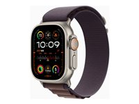 Apple Watch Ultra 2 - 49 mm - titan - smart klocka med Alpine Loop - textil - indigo - bandstorlek: M - 64 GB - LTE, Wi-Fi, Bluetooth, UWB - 4G - 61.4 g MRET3KS/A